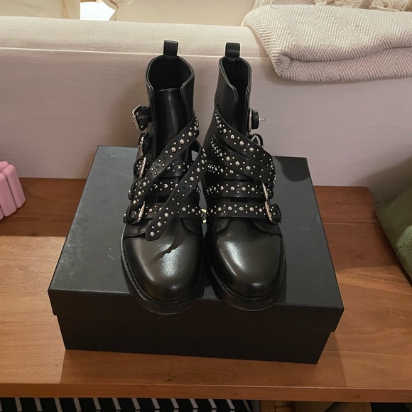 Maje Black Studded Fortune Boots Sz 36 - Picture 6 of 9